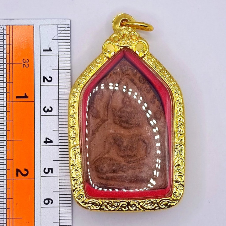Khun Paen Phlai Khu Tat Amulet Clay Gold Plated