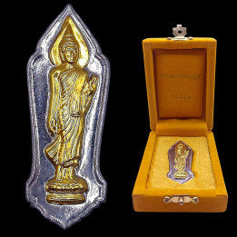 Walking Buddha Amulet Gold Mask Pendant