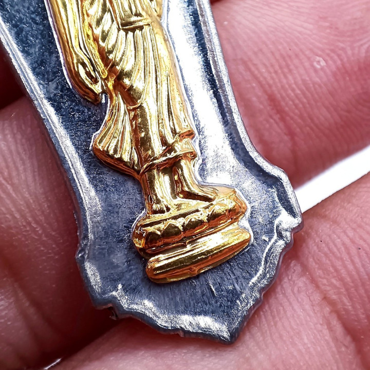 Walking Buddha Amulet Gold Mask Pendant