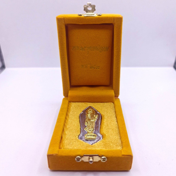 Walking Buddha Amulet Gold Mask Pendant