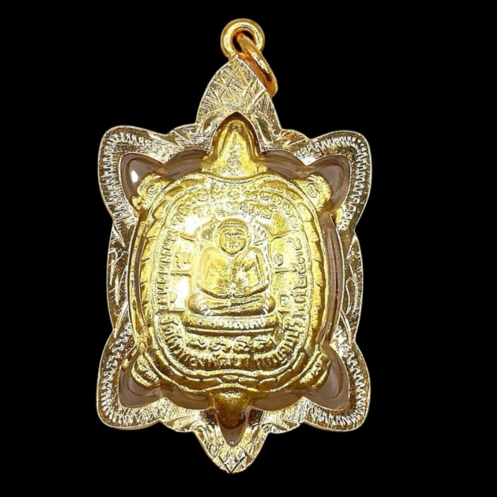 Luang Pu Liew Turtle Amulet Gold Plated Pendant