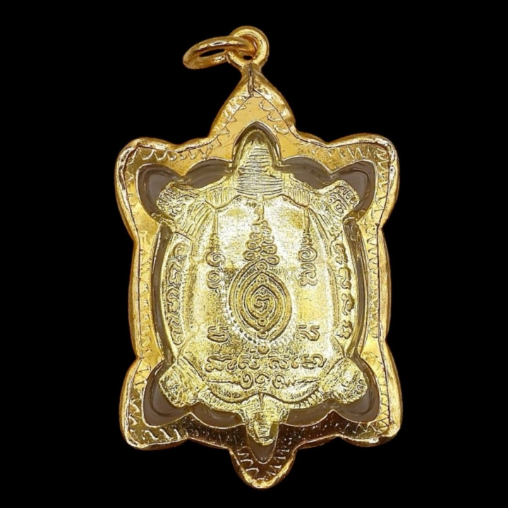 Luang Pu Liew Turtle Amulet Gold Plated Pendant