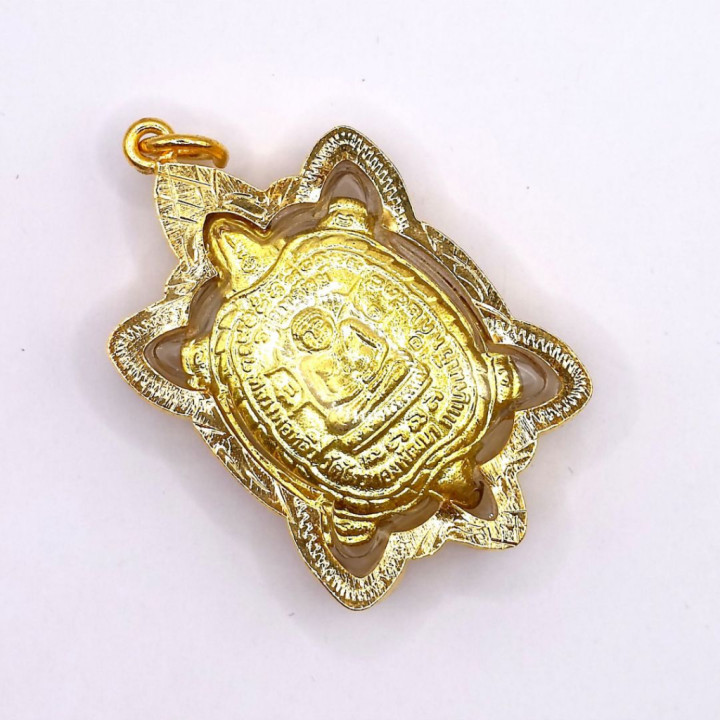 Luang Pu Liew Turtle Amulet Gold Plated Pendant