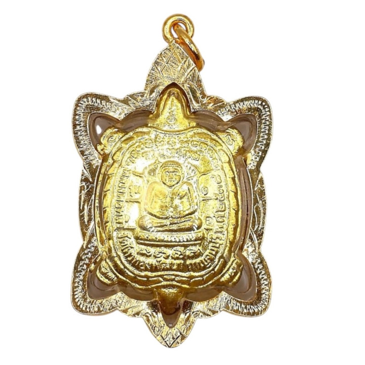Luang Pu Liew Turtle Amulet Gold Plated Pendant
