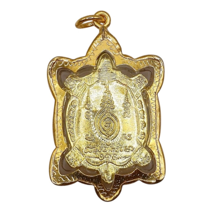 Luang Pu Liew Turtle Amulet Gold Plated Pendant
