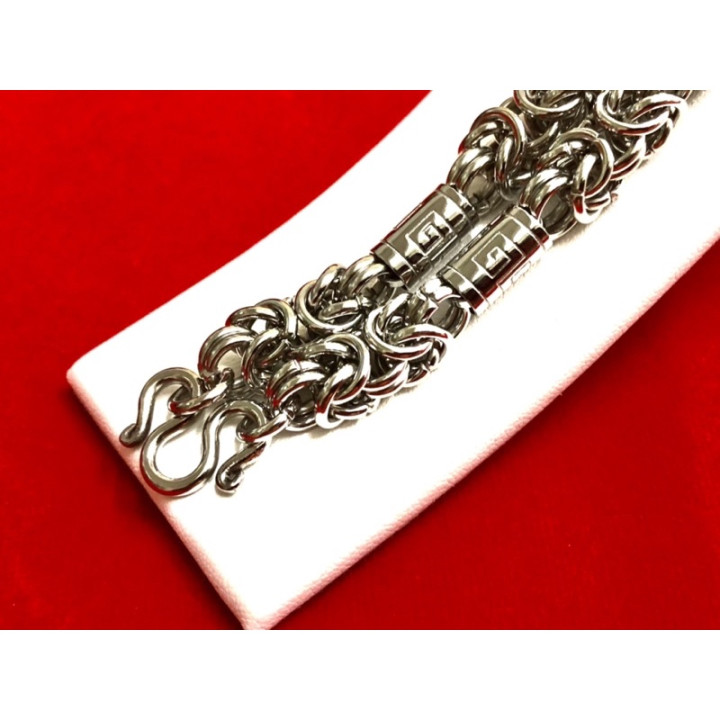 Stainless Steel Amulet Necklace Yantra Pattern