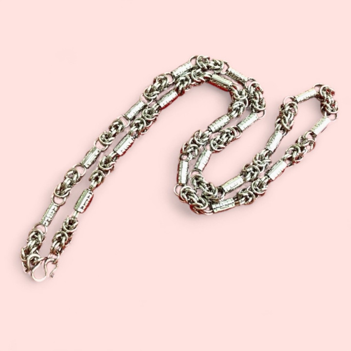 Stainless Steel Amulet Necklace Yantra Pattern