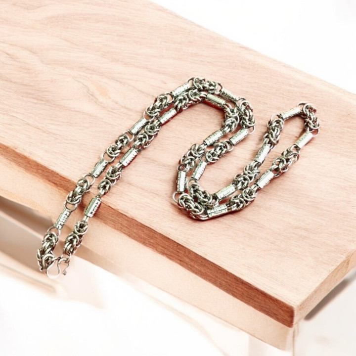 Stainless Steel Amulet Necklace Yantra Pattern
