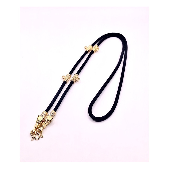 Dragon Head Gold Plated Rope Necklace 24 Inch