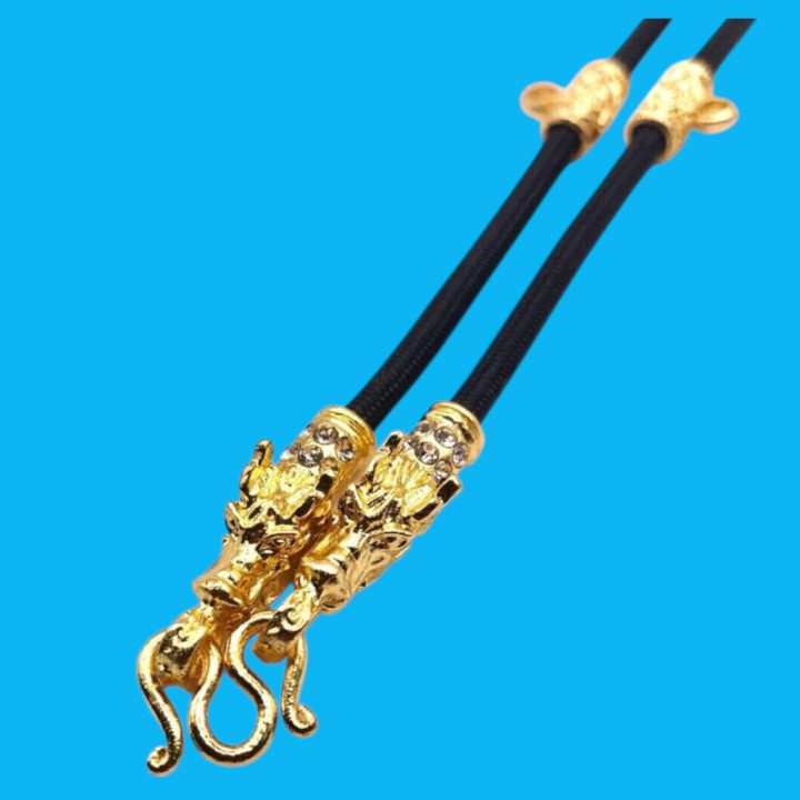 Dragon Head Gold Plated Rope Necklace 24 Inch