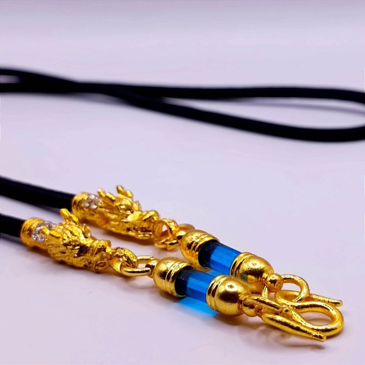 Dragon Head Amulet Necklace 24K Gold Plated