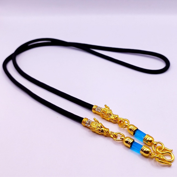 Dragon Head Amulet Necklace 24K Gold Plated
