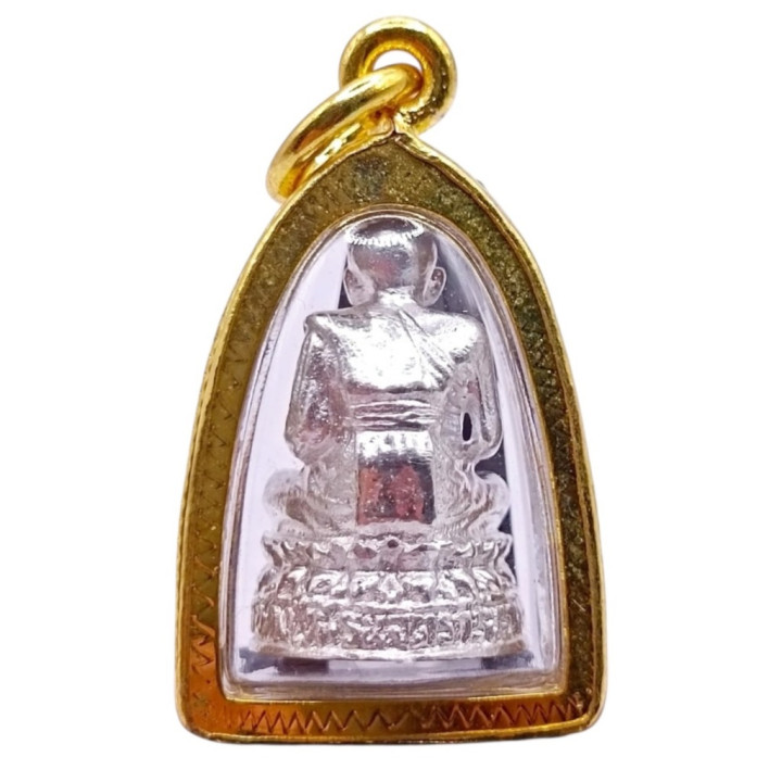 Luang Pu Thuat Silver Plated Amulet Pendant
