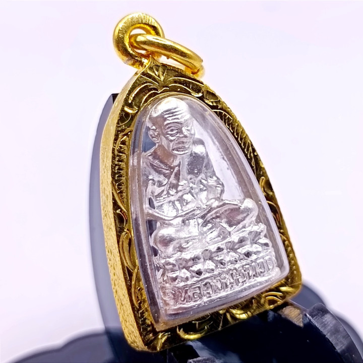 Luang Pu Thuat Silver Plated Amulet Pendant