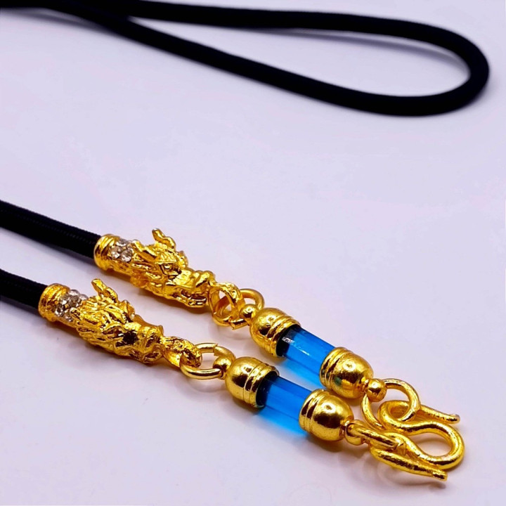 Dragon Head Amulet Necklace 24K Gold Plated