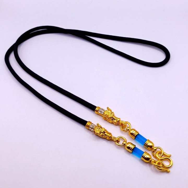 Dragon Head Amulet Necklace 24K Gold Plated