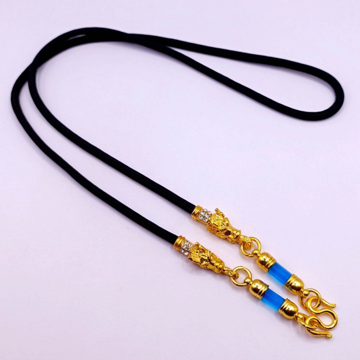 Dragon Head Amulet Necklace 24K Gold Plated
