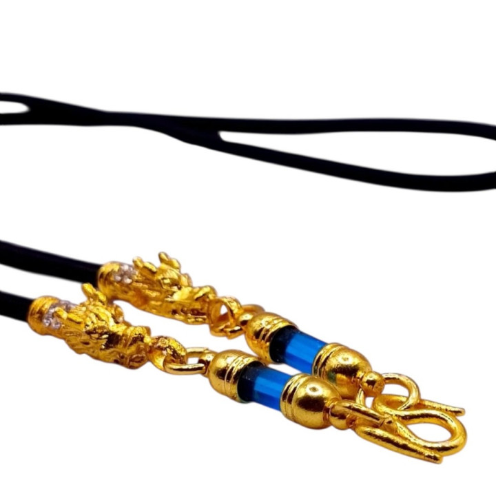 Dragon Head Amulet Necklace 24K Gold Plated