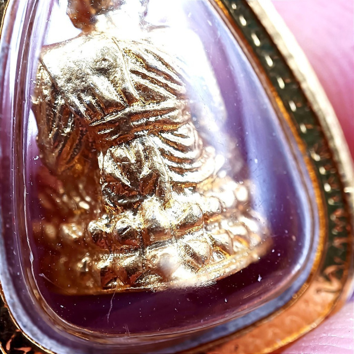 Luang Pu Thuat Wat Chang Hai Gold Plated Pendant