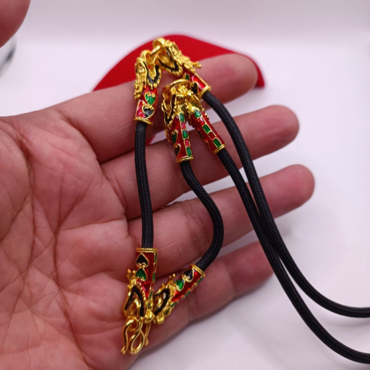 Dragon Head Gold Plated Rope Necklace 24 inch
