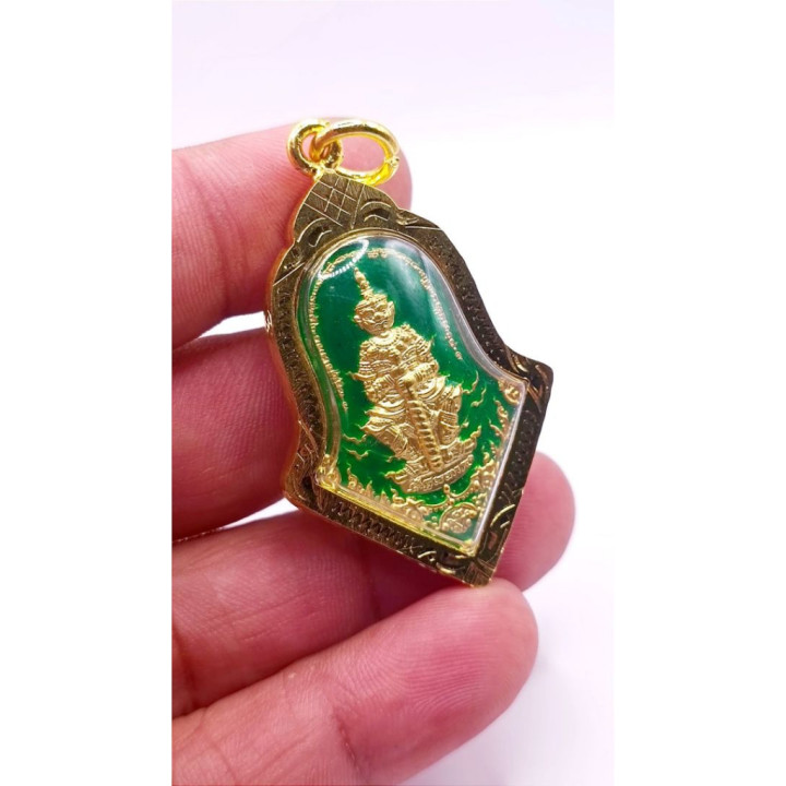 Taw Waes Suwan 24K Gold Plated Enamel Pendant