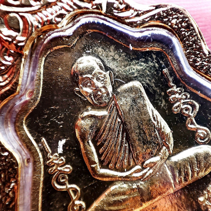 Luang Por Guay Hanuman Flag Gold Plated Amulet