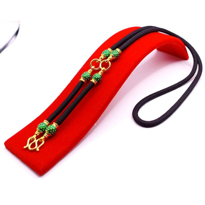 Men's Amulet Necklace Green Enamel 24 inch