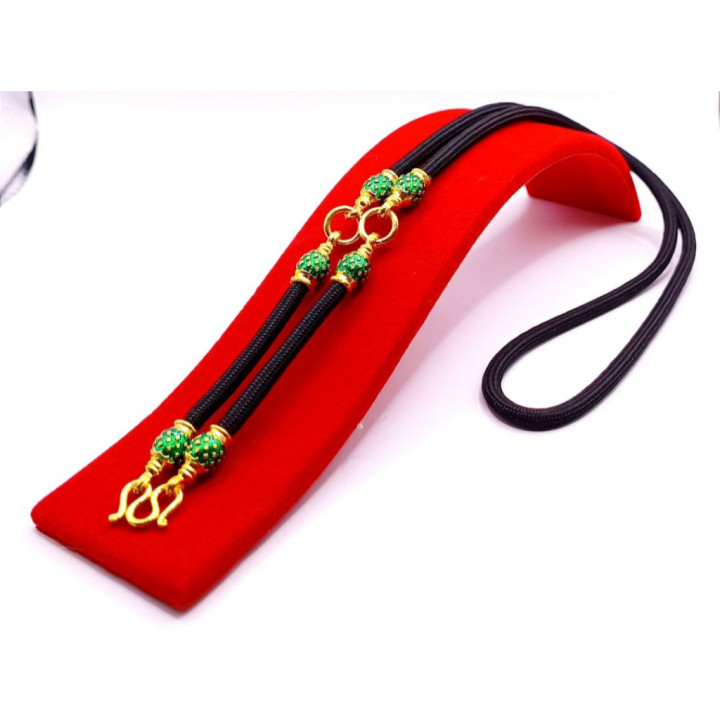 Men's Amulet Necklace Green Enamel 24 inch