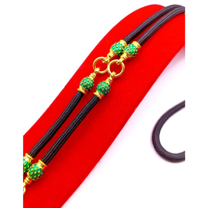 Men's Amulet Necklace Green Enamel 24 inch