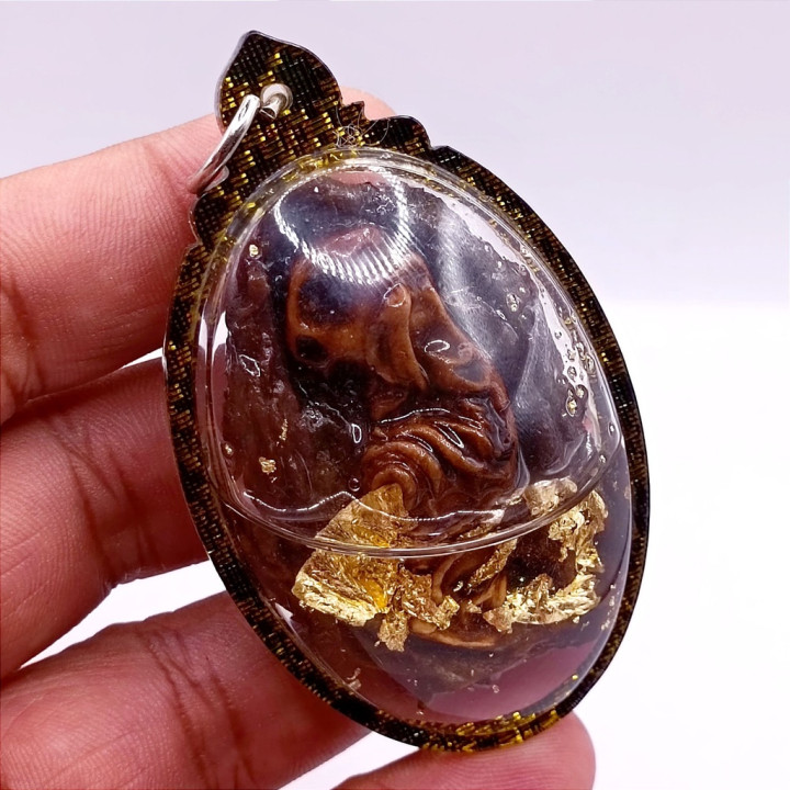 Cat Fetus Amulet with Gold Leaf