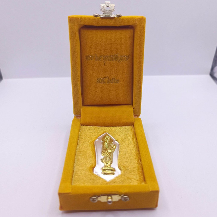 Walking Buddha 25th Century Silver Gold Mask Pendant