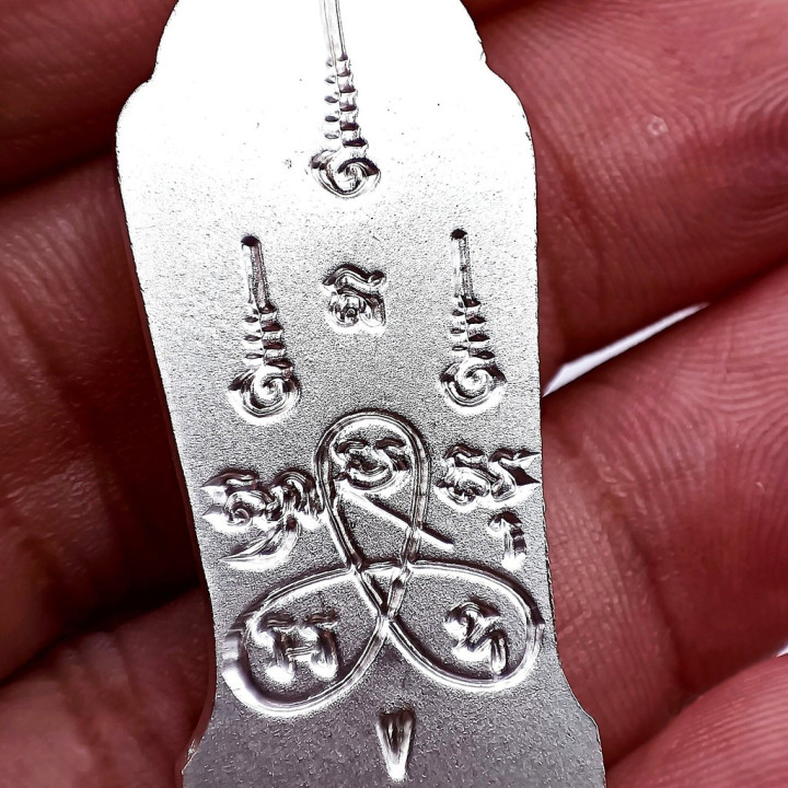 Walking Buddha 25th Century Silver Gold Mask Pendant