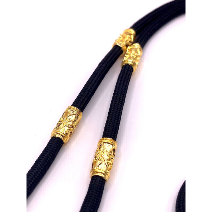 Dragon Head 24K Gold Plated Amulet Rope Necklace
