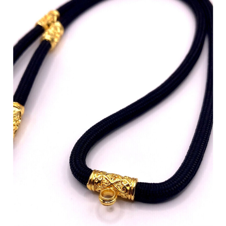 Dragon Head 24K Gold Plated Amulet Rope Necklace