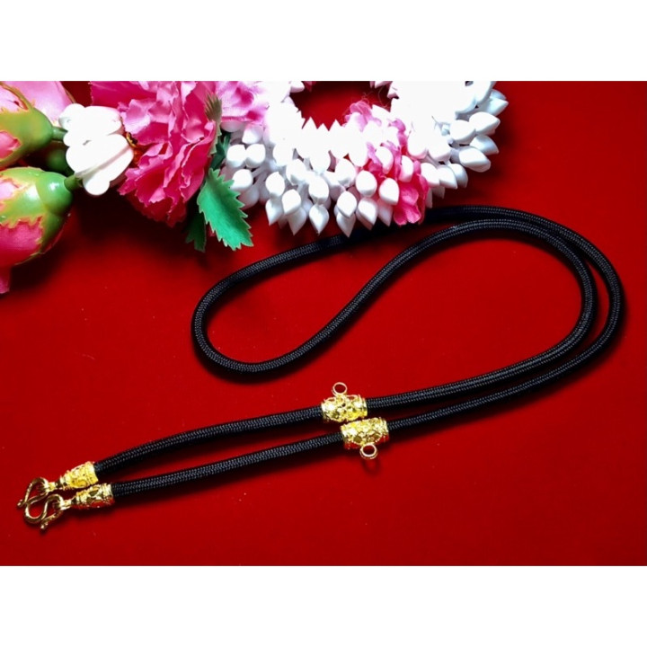 Men's 3mm Rope Necklace with Gold Plated Accents