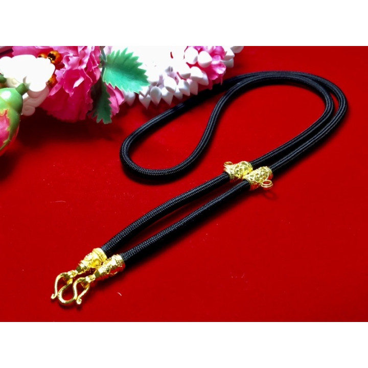 Men's 3mm Rope Necklace with Gold Plated Accents