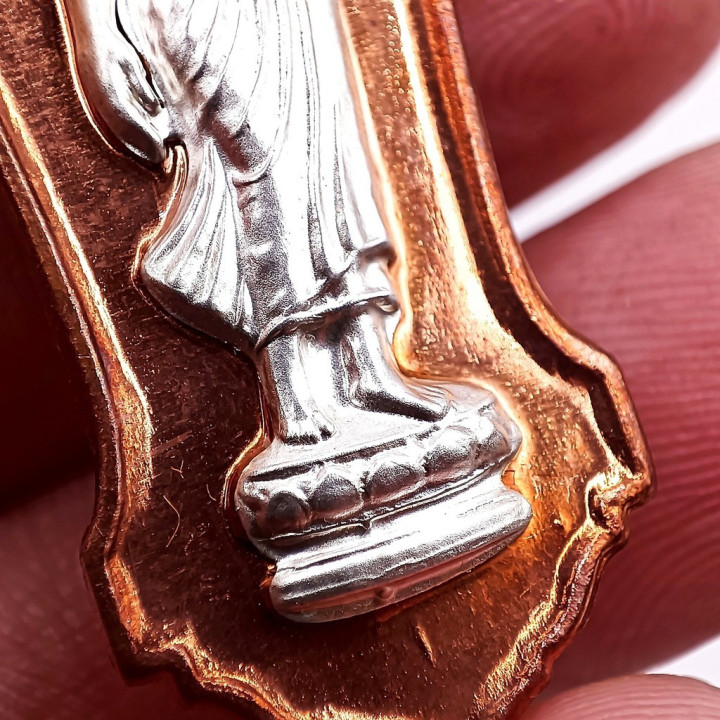 Walking Buddha Amulet Pendant Silver Mask