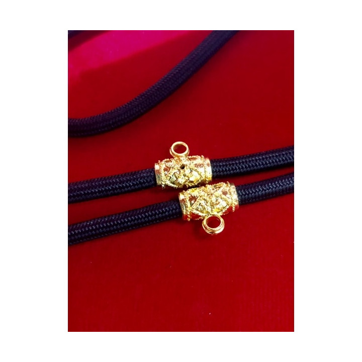 Men's 3mm Rope Necklace with Gold Plated Accents