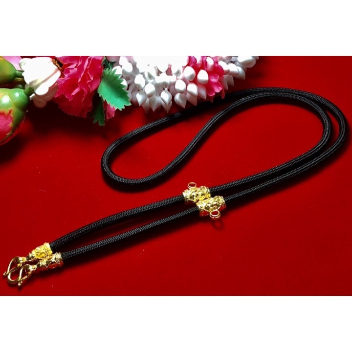 Men's 3mm Rope Necklace with Gold Plated Accents