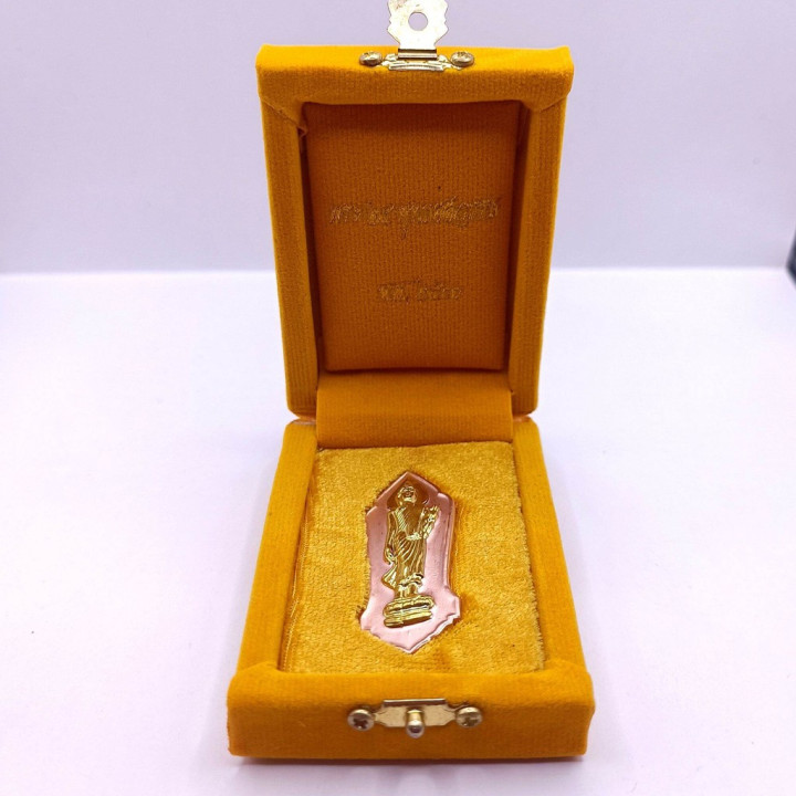 Walking Buddha Amulet Pendant Gold Mask