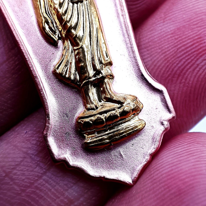 Walking Buddha Amulet Pendant Gold Mask