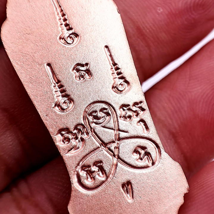 Walking Buddha Amulet Pendant Gold Mask