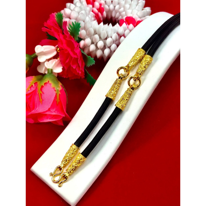 Rope Necklace Gold Plated Spacers Amulet