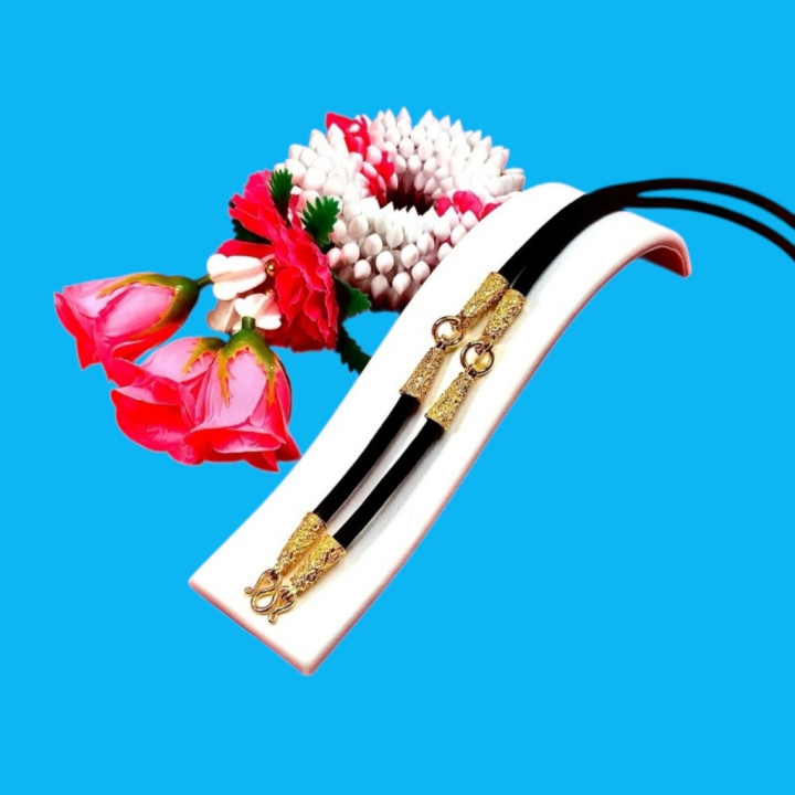 Rope Necklace Gold Plated Spacers Amulet