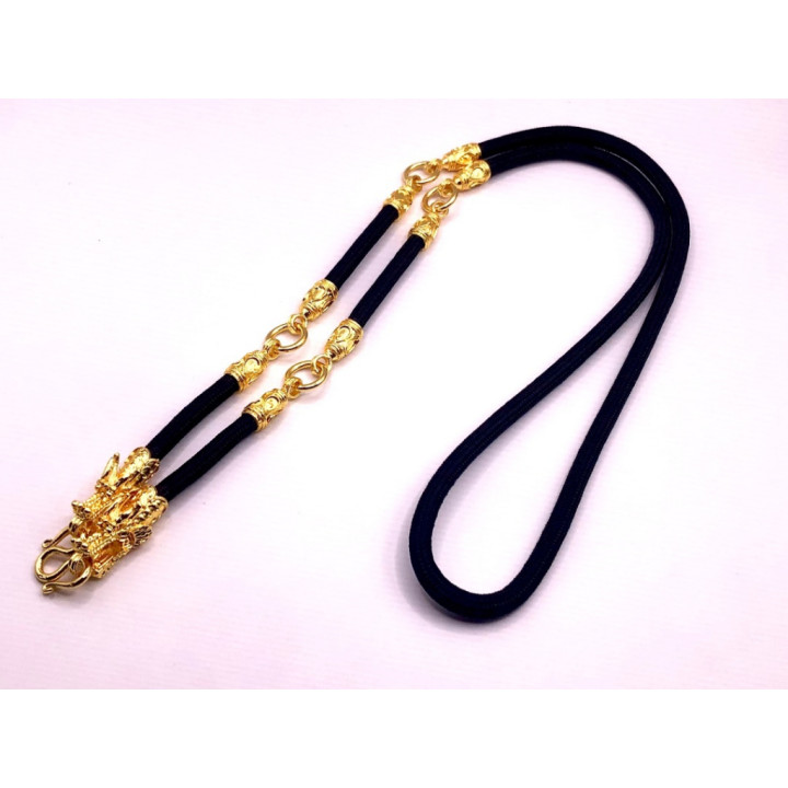 Dragon Head 24K Gold Plated 5-Amulet Necklace