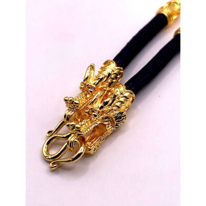 Dragon Head 24K Gold Plated 5-Amulet Necklace