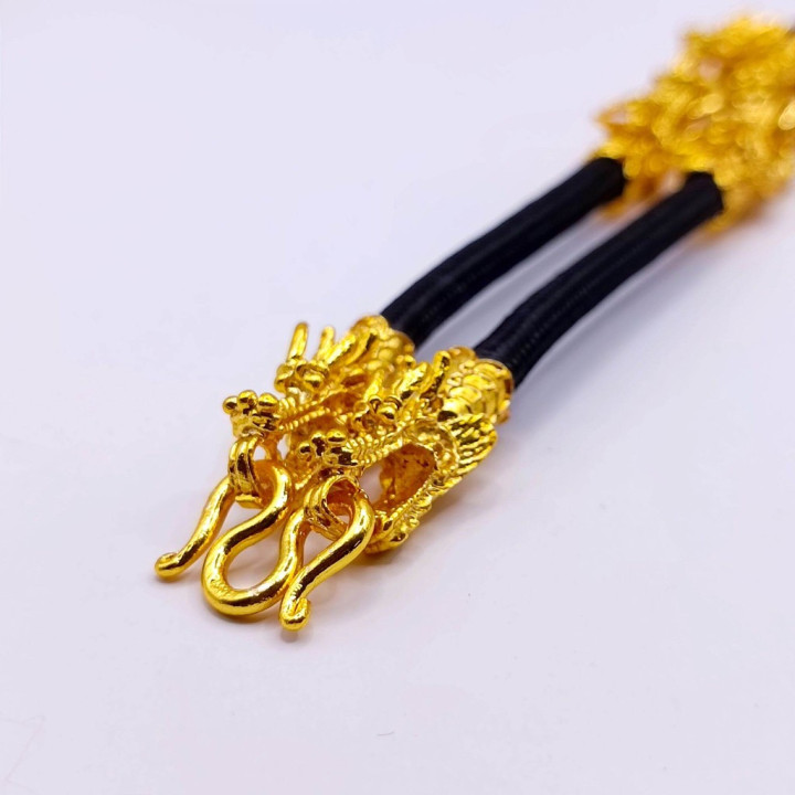 Dragon Head Rope Necklace 24K Gold Plated