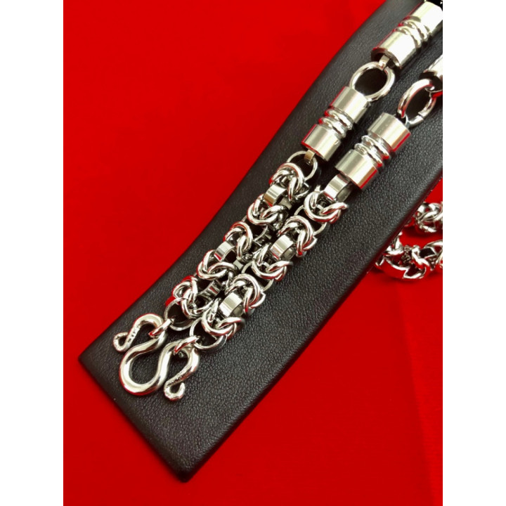 Stainless Steel Braided Link Amulet Necklace
