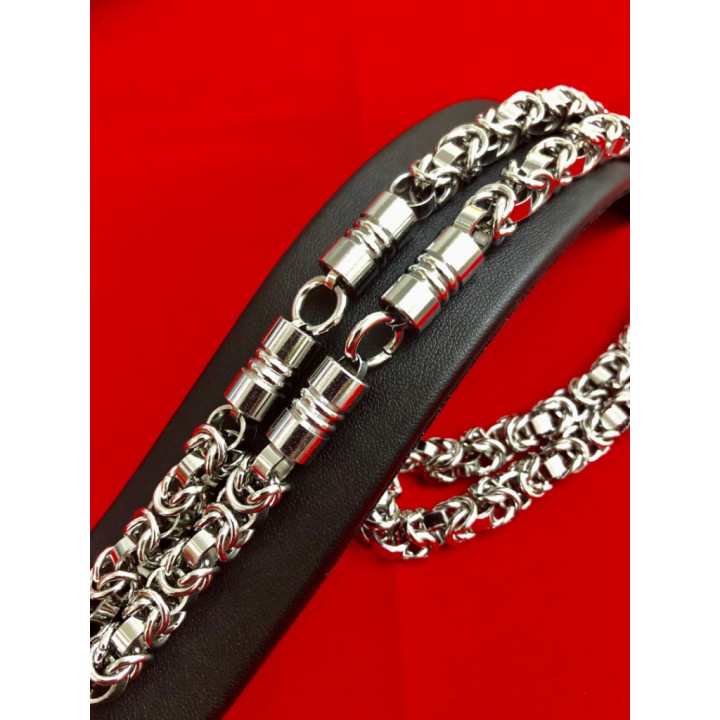 Stainless Steel Braided Link Amulet Necklace