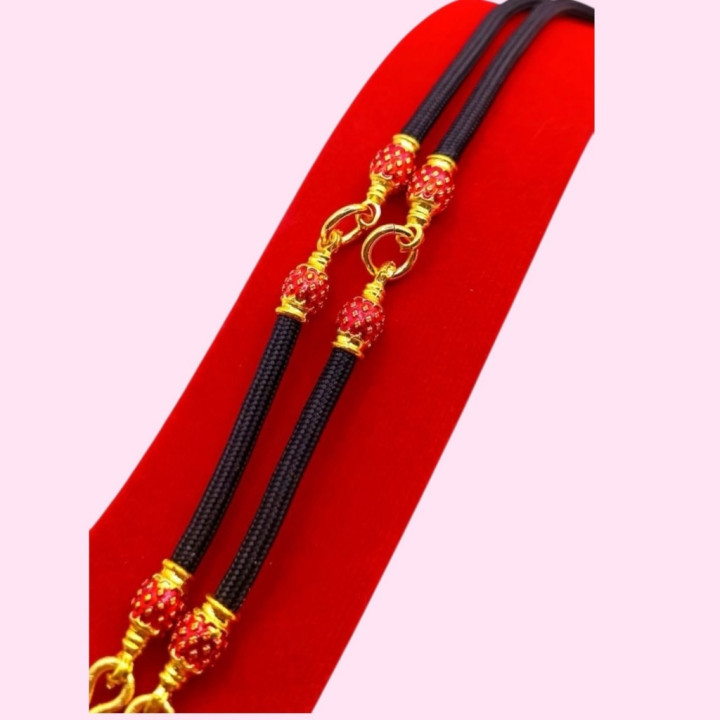 Red Enamel Amulet Necklace 24K Gold Plated